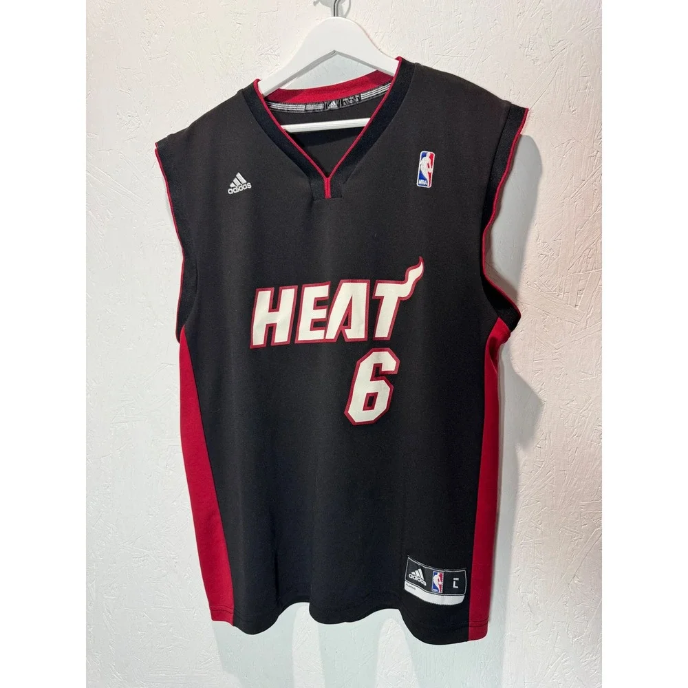 Adidas NBA Miami Heat LeBron James 6 Jersey Mens Large 7818A BIG 3 HEATLES ERA